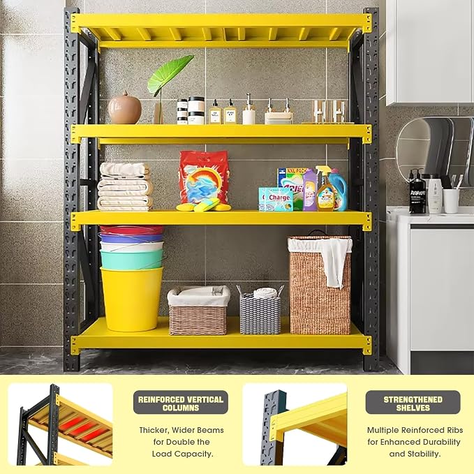5000lbs Load Capacity, Heavy Duty 4-Tier Steel Shelving Unit, Adjustable - Image 4