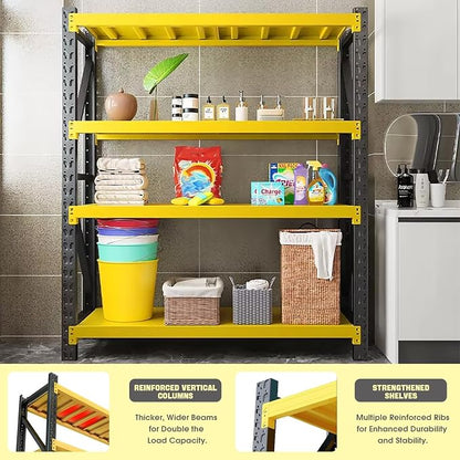 5000lbs Load Capacity, Heavy Duty 4-Tier Steel Shelving Unit, Adjustable - Image 4