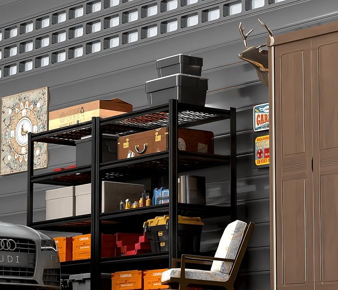 5 Tier Metal Shelving Unit, Adjustable Storage Shelves, Living Room - Image 2
