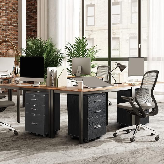 Karl home Wooden File Cabinet, 3 Drawer Vertical File Cabinets - Image 6