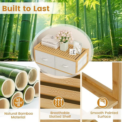 Giantex 6-Drawer Dresser for Bedroom, Bamboo Storage Tower - Image 4