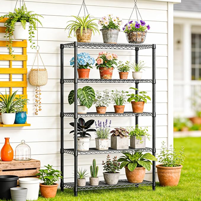 IZEUK 5-Tier Heavy Duty Metal Storage Shelving Unit, Adjustable Steel Wire Rack - Image 7