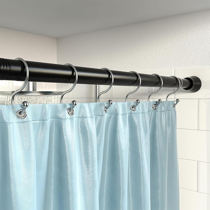 2 Pack Black Shower Curtain Rod 45 to 77 Inch, Shower Rods - Image 5