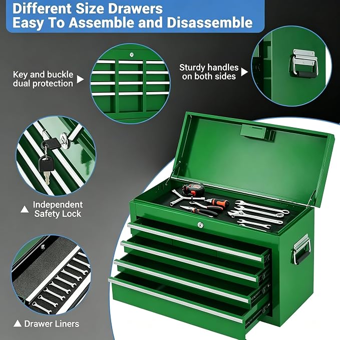 GarveeTech 20 Inch 5 Drawer Rolling Tool Box - Image 6