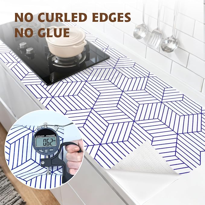 Shelf Liners for Kitchen Cabinets 23.6" x 354.3", Non Adhesive Cabinet Liner - Image 8