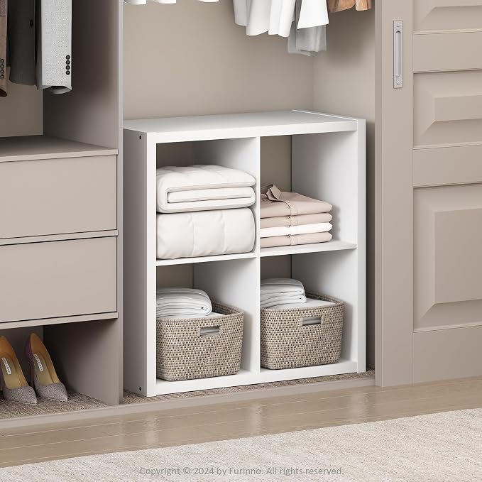Furinno Cubic Closet Organizers and Storage, 4-Cube Closet Organizer, Open by Furinno-FitsYourSpaceFitsYourBudget