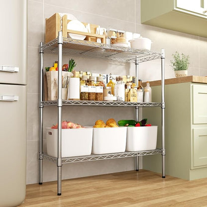 Auslar 3-Shelf Storage Wire Shelves Heavy Duty 3 Tiers Standing Shelving Units - Image 2