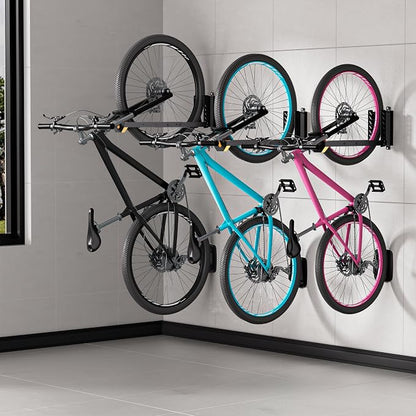 2 Pack Bike Wall Mount, Swivel Vertical No-Lift Bicycle Rack - Image 7