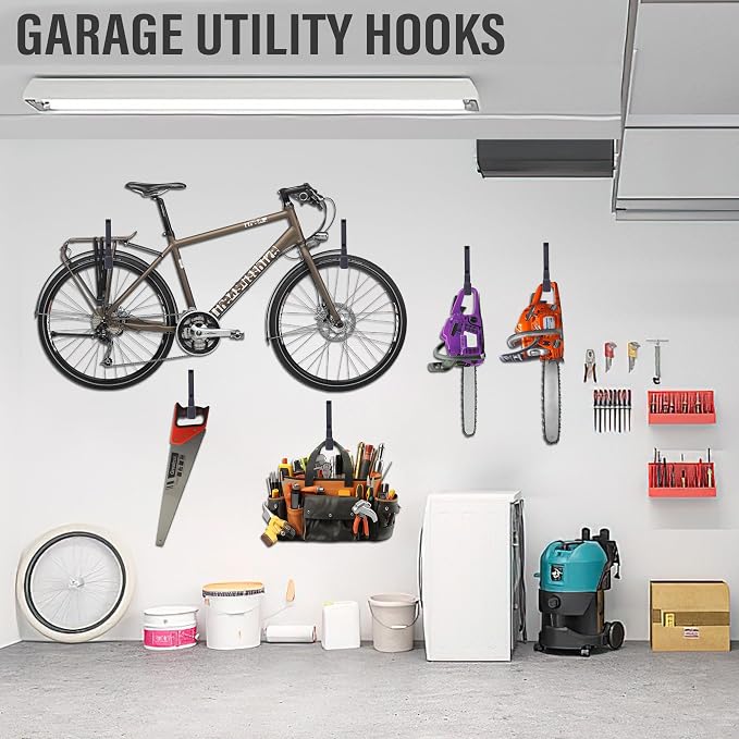 Heavy Duty Utility Hooks, Garage Storage Wall Mount Steel Hooks, Garden Tool - Image 7