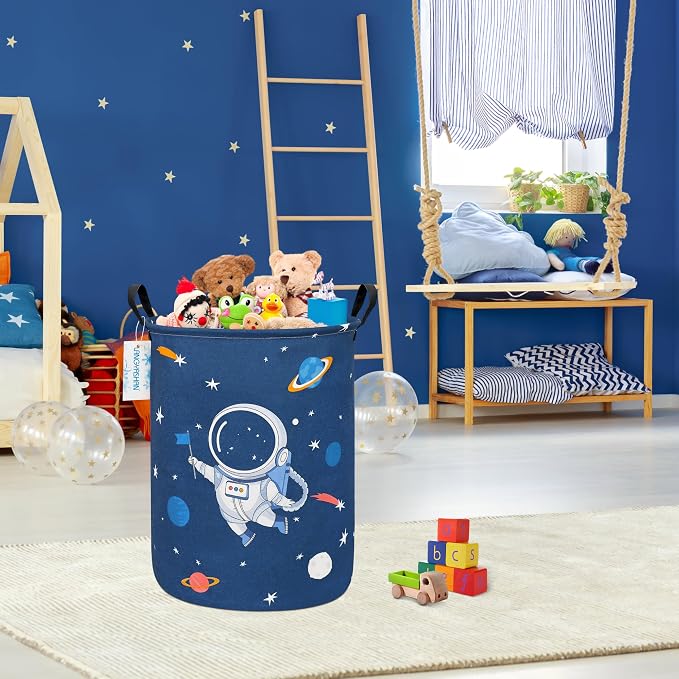LANGYASHAN Laundry Basket Canvas Fabric Collapsible Organizer Basket - Image 5