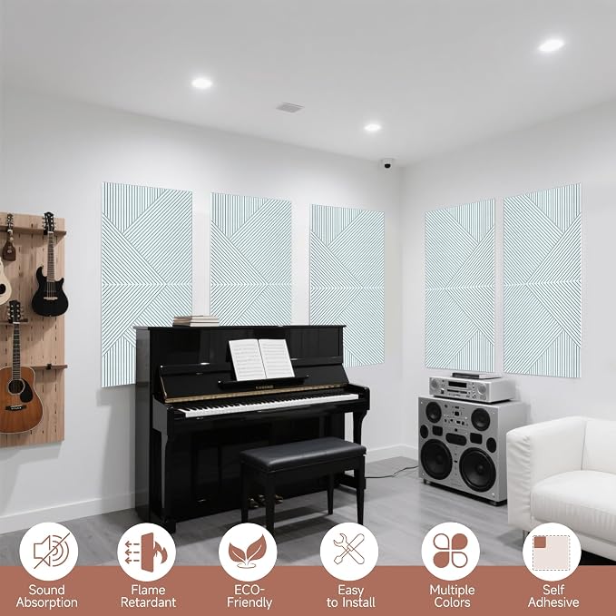TO-TH Acoustic Wall Panels, 6 Pack Total Size 72 x 48 Inches, Self-Adhesive - Image 5