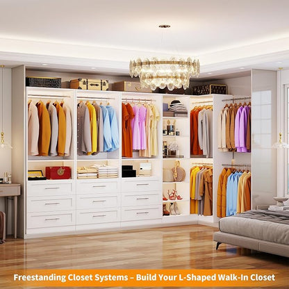 Closet System with 9 Drawers, Corner Closet Organizer Systems with 9 Shelves & - Image 8