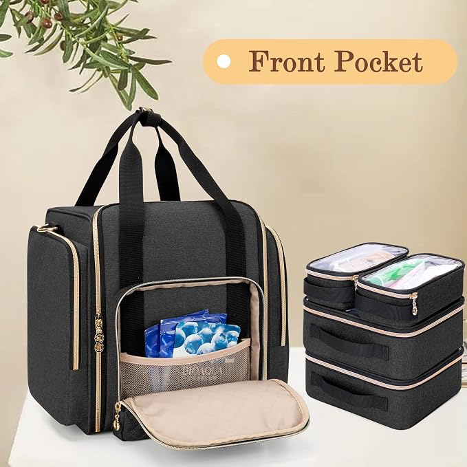LUXJA Travel Makeup Bag with 4 Inner Removable Cases, Large Cosmetic Bag with - Image 4