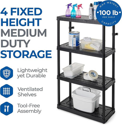 Gracious Living 4 Shelf Fixed Height Medium Duty Storage Unit 14 x 32 x 54.5 - Image 4