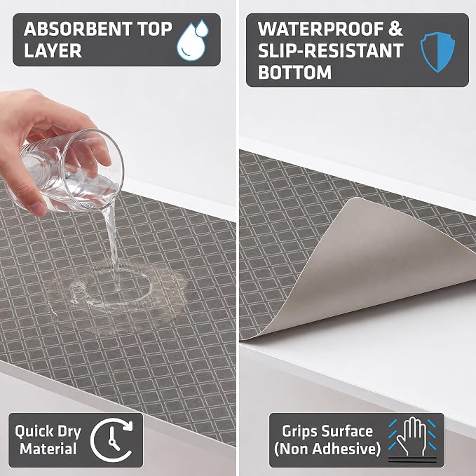 Drymate Premium Luxury Shelf & Drawer Liner, Thick Cushioned Fabric, - Image 3