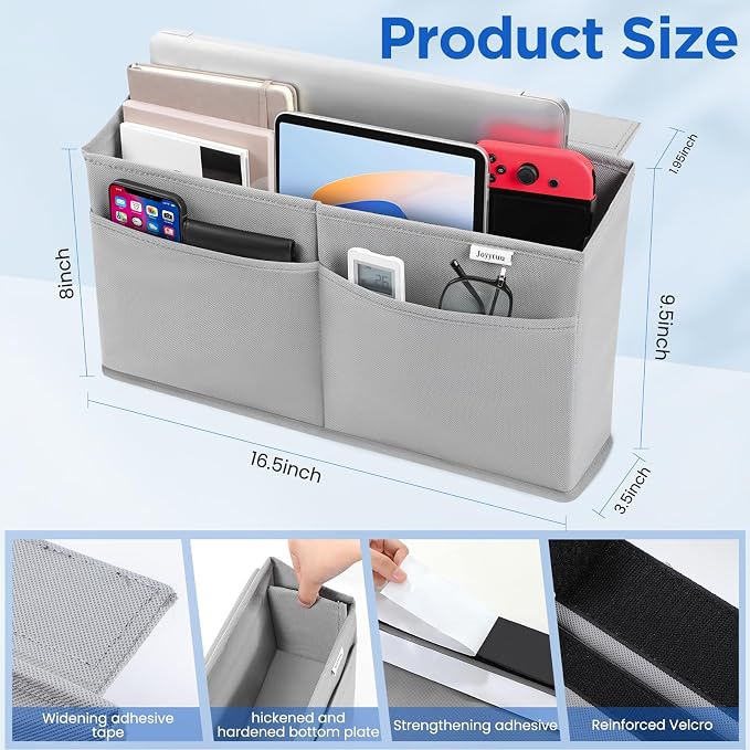 10 Pack Desk Side Hanging Organizer, Adhesive Storage Bag - Image 3