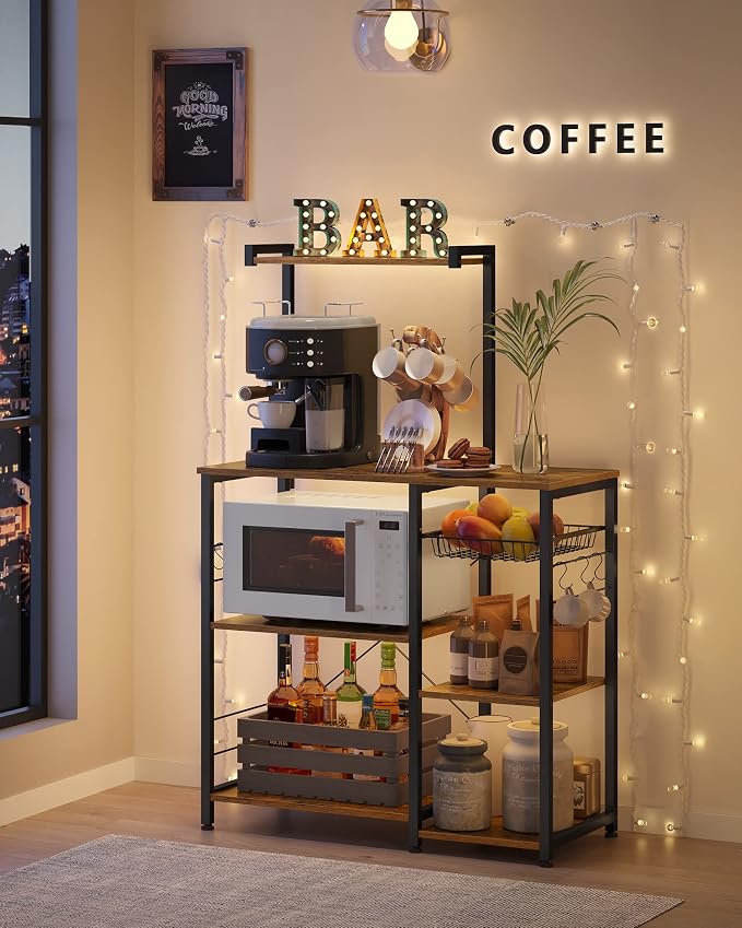 VASAGLE Baker's Rack, Microwave Stand, Kitchen Storage Rack - Image 4