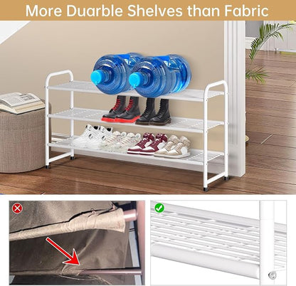 KEETDY 3-Tier Long Shoe Rack for Closet Metal Shoe Organizer for Entryway - Image 3