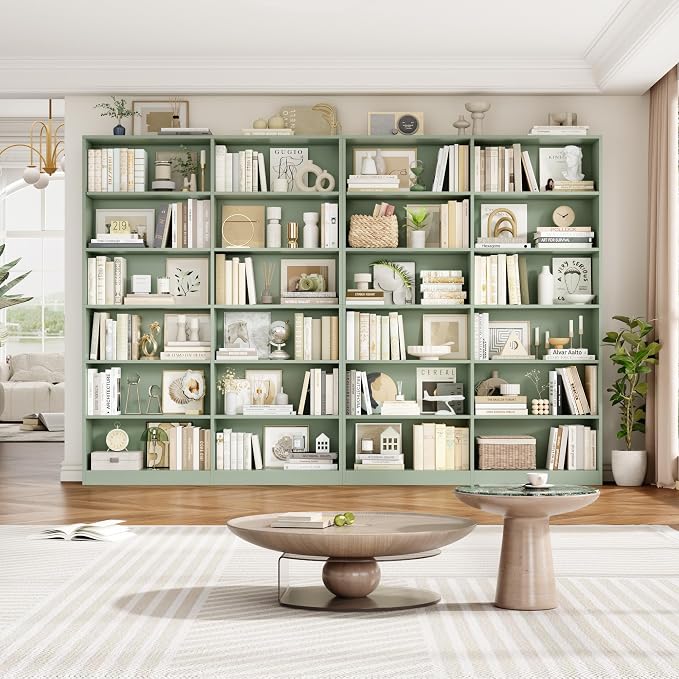 FACBOTALL Bookshelf and Bookcase, 6-Tier Double Wide Bookshelves, Freestanding - Image 5