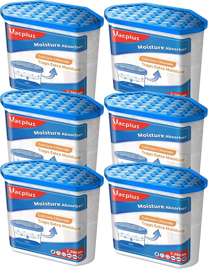 Vacplus Moisture Absorbers 6 Pack, 32.0 Oz Portable Humidity Absorber Boxes by Vacplus