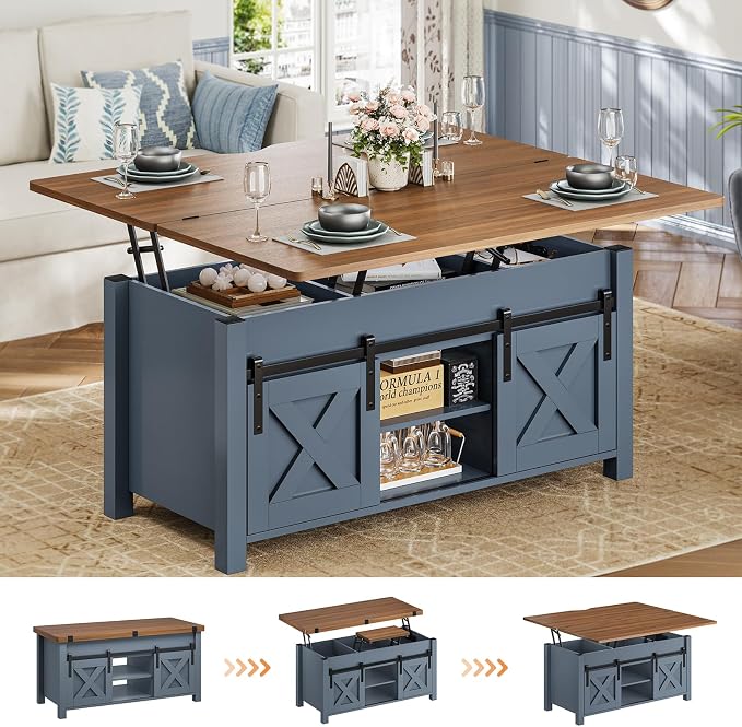 SEDETA Lift Top Coffee Table, 4 in 1 Multi-Function Convertible Coffee Tables by SEDETA