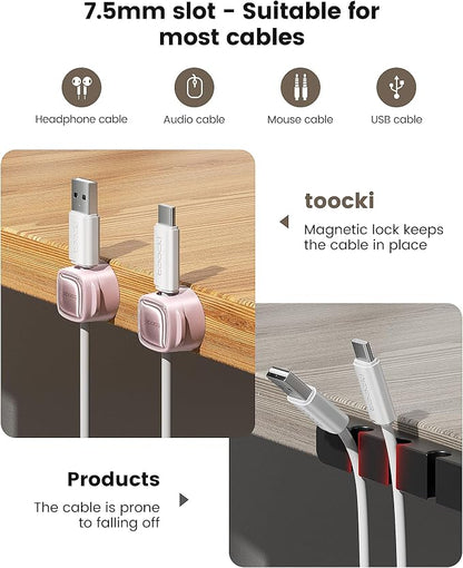 12 Pack Magnetic Cable Clips – Cord Organizer & Holder, Toocki Adhesive Cable - Image 9