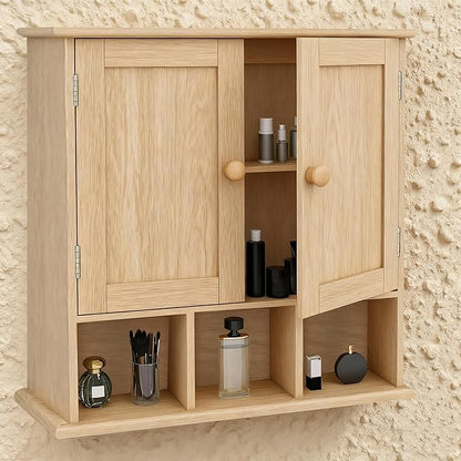 TaoHFE Natural Wooden Color Bathroom Wall Cabinet by TAOHFE
