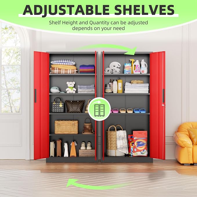 INTERGREAT Metal Storage Cabinet, Tall Metal Cabinet - Image 4
