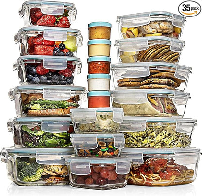 Razab 35 Pc Set Glass Food Storage Containers by RazabHomeGoods