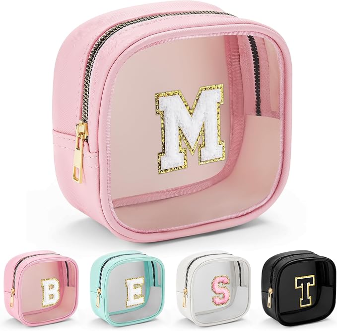 YOOLIFE Mini Initial Makeup Bag | Travel Toiletry Bag | Clear Makeup Bag | by YOOLIFE