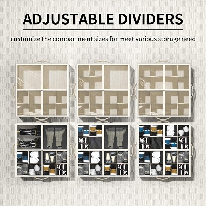Aokeyee Shoe Organizer for Closet, Foldable Shoe Storage Organizer Box Bin - Image 3