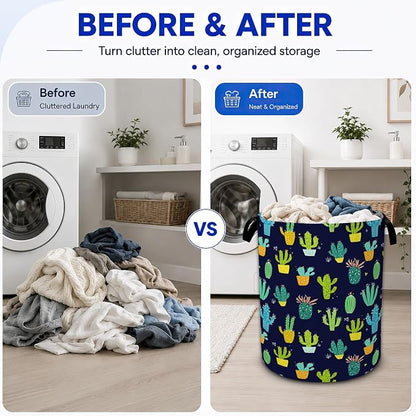 Cactus Plants Laundry Hamper, Collapsible Laundry Baskets, Dirty Clothes Baskets - Image 4