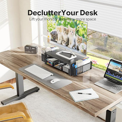 Simple Trending Desk Organizer and Accessories, 2-Tier Computer Monitor Stand - Image 9