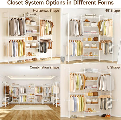 ONBRILL H3 Expandable Wall Mounted Closet System, 5.4FT-8.1FT Closet Organizer - Image 6