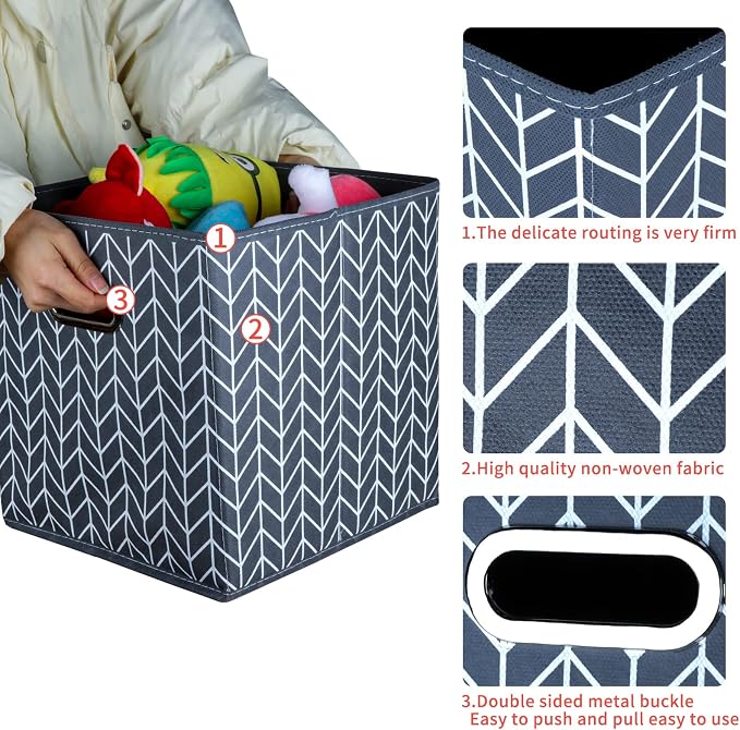 Fabric Cloth Storage Bins, Fabric Cube Organizer - Image 5