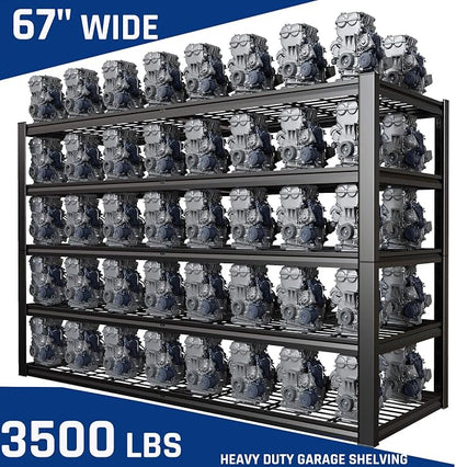 67" Wide 5-Tier Garage Shelving Unit, Heavy Duty Garage Storage Shelves - Image 3
