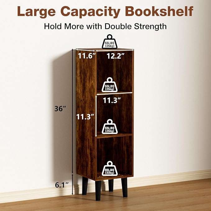 3 Cube Bookcase, Wooden Book Shelf Cube Storage Organizer - Image 3
