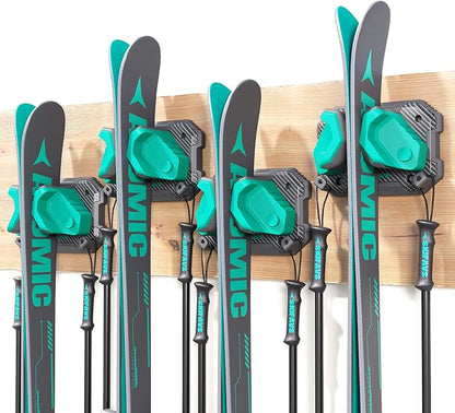 Ski & Snowboard Wall Rack for Garage Wall Fits Any Ski/board, Ski Wall Mount by SkifavsSkiWallMount