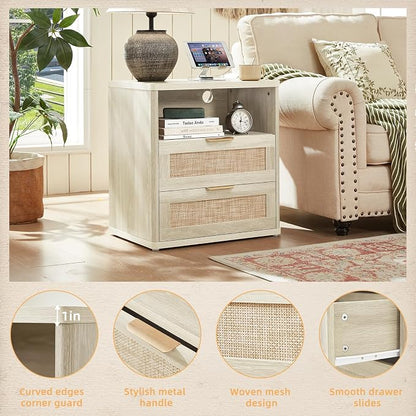 LEYAOYAO Rattan Nightstands Set of 2 - Image 6