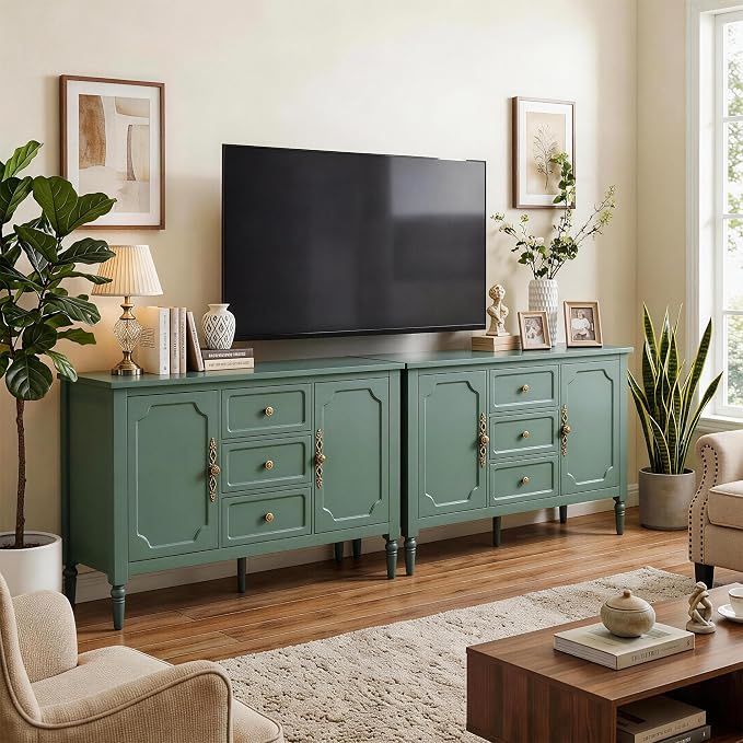 RoyalCraft Buffet Cabinet with Storage, Vintage Sideboard with 2 Doors & 3 - Image 8