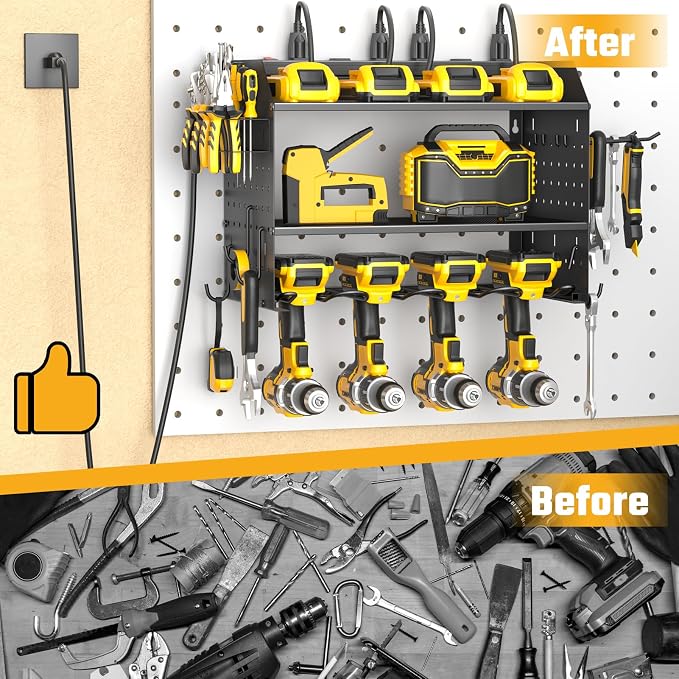 ZESEN Power Tool Organizer Wall Mount, 3 Layer Charging Station - Image 5