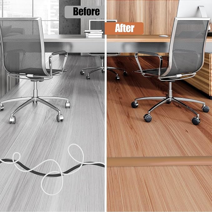 Floor Cord Cover Self Adhesive Cord Hider, 3.3FT Cable Management, Extension - Image 5