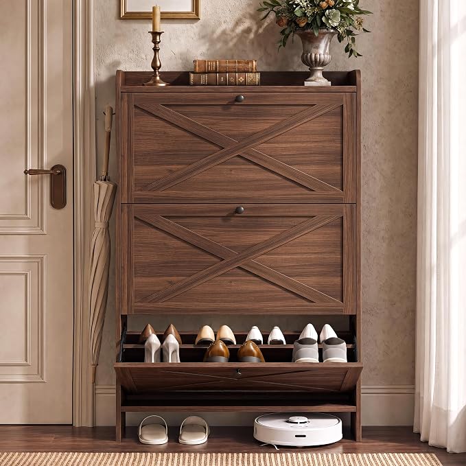 VASAGLE Shoe Storage Cabinet Organizer by VASAGLEbySONGMICSHOME