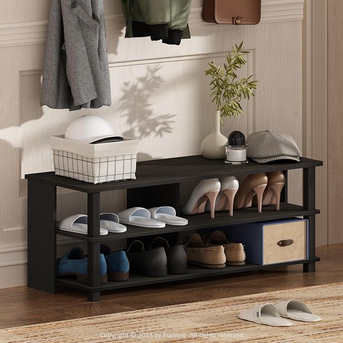 Furinno Turn-N-Tube Shoe Rack, 3-Tier Shoe Organizer, Compact Shoe Storage by Furinno-FitsYourSpaceFitsYourBudget