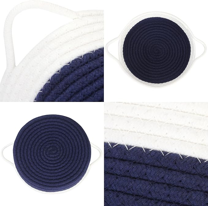 Sea Team 2-Pack Cotton Rope Baskets, 10 x 3 Inches Small Woven Storage Basket - Image 4