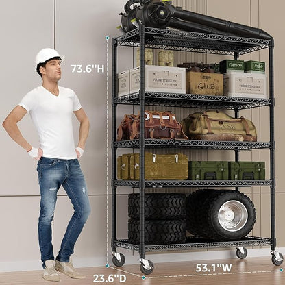 IZEUK Garage Shelving Wide Storage Shelves 5 Tier Metal Shelves 4000 LBS Heavy - Image 3