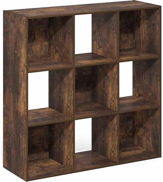 Furinno PELLI Book Shelf, 9-Cube Bookshelf, 3x3 Cube Storage Organizer Bookcase - Image 7