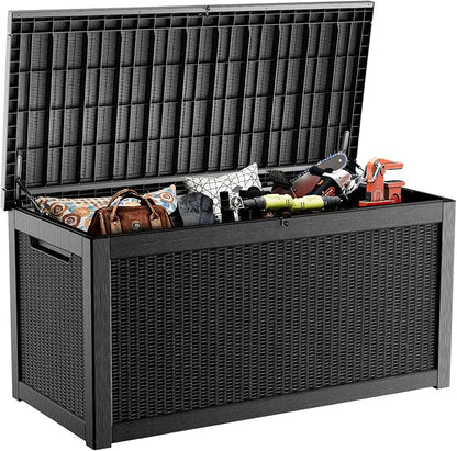 ROJIK Outdoor Storage Housing Deck Box, Waterproof Patio Furniture, Garden Tools by ROJIK