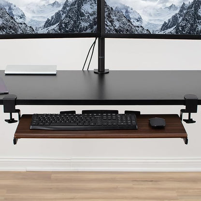 VIVO Dark Walnut Large 27 x 11 in Under Desk Keyboard Tray, MOUNT-KB05D | - Image 9
