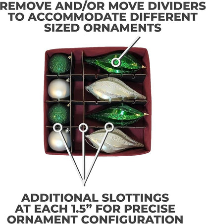 Christmas Ornament Storage Box, Adjustable Acid-Free Dividers | Holds 128 – 3 - Image 4